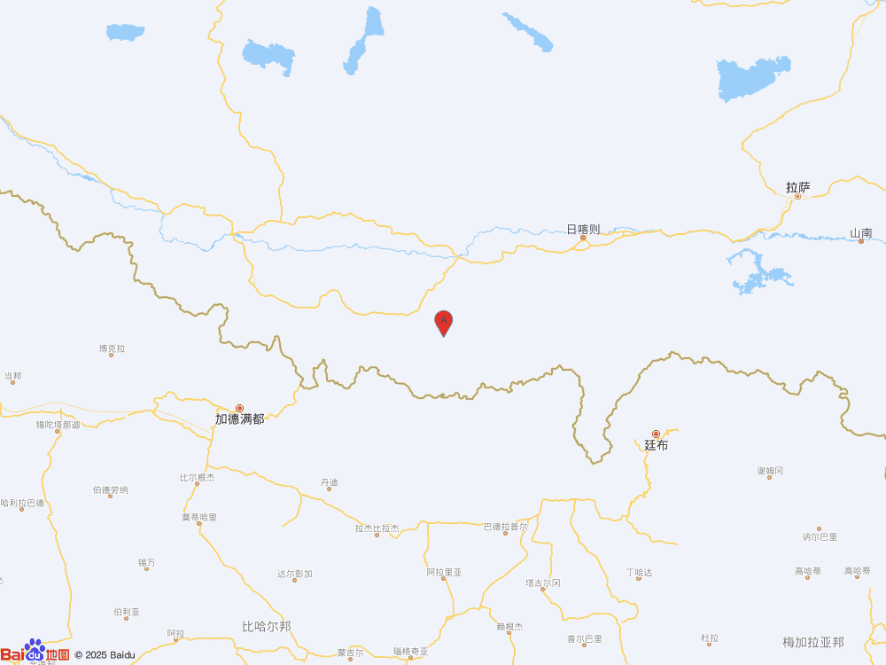 西藏日喀则市定日县（北纬28.42度，东经87.44度）发生4.0级地震